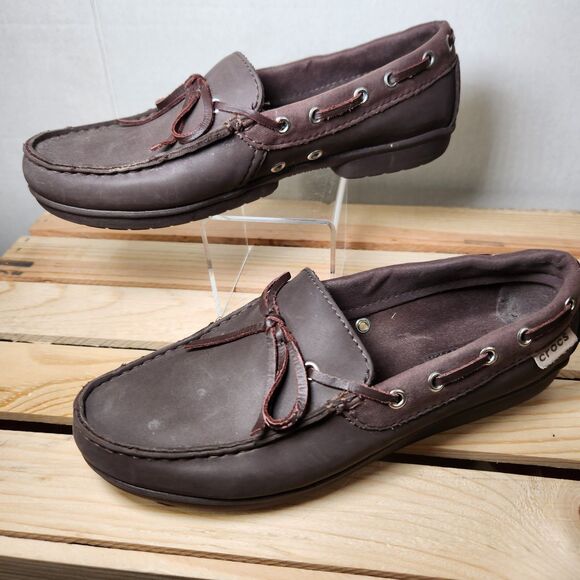 Crocs Brown Slip On Shoes W7 - Picture 2 of 5